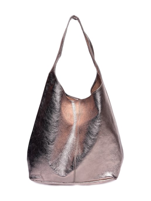 Luisa Vannini Bronze Leather Bag - Image 1