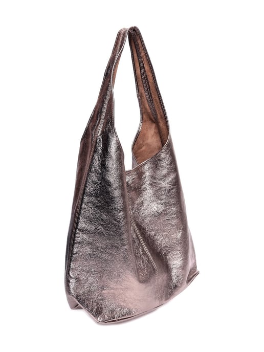 Luisa Vannini Bronze Leather Bag - Image 2