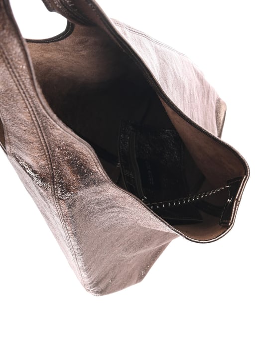 Luisa Vannini Bronze Leather Bag - Image 4