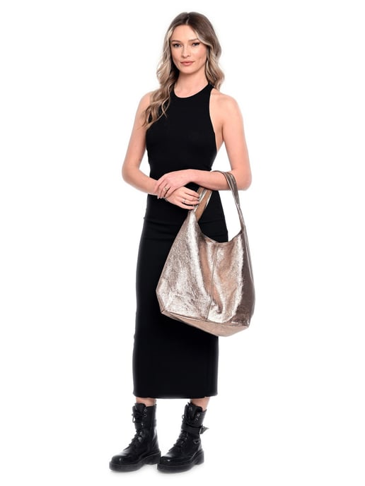 Luisa Vannini Bronze Leather Bag - Image 5