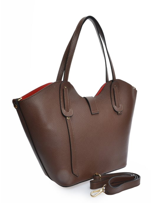 Isabella Rhea CHOCOLADE Rundleer Tas - Image 2