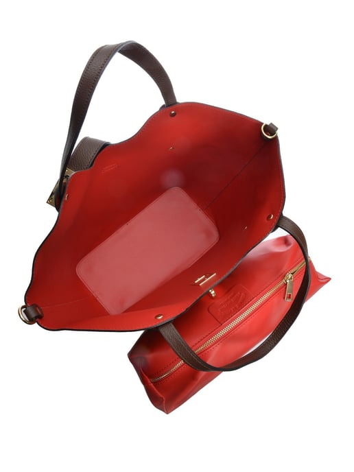 Isabella Rhea CHOCOLADE Rundleer Tas - Image 4