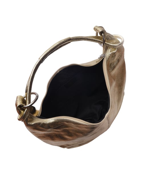 Anna Luchini Goud Rundleer Tas - Image 4