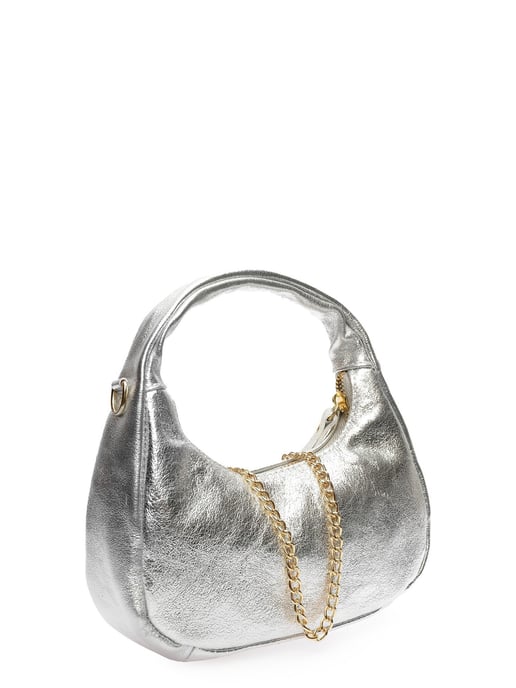 Anna Luchini Zilver Rundleer Tas - Image 2