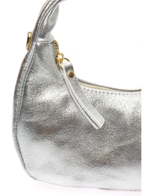Anna Luchini Zilver Rundleer Tas - Image 3