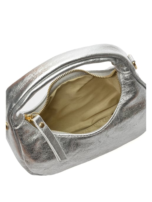 Anna Luchini Zilver Rundleer Tas - Image 4