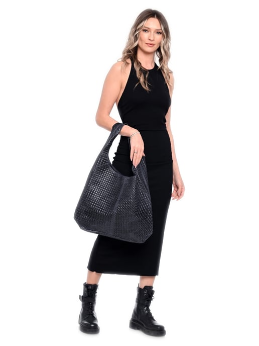 Luisa Vannini BLAUW Rundleer Tas - Image 5