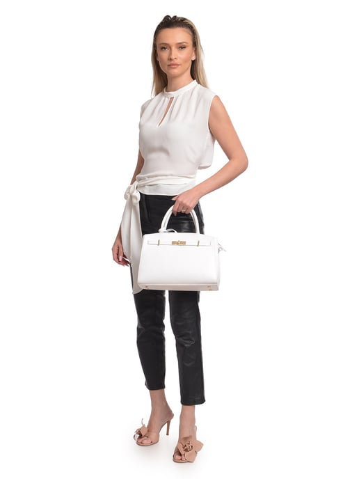 Isabella Rhea Wit Rundleer Tas - Image 5