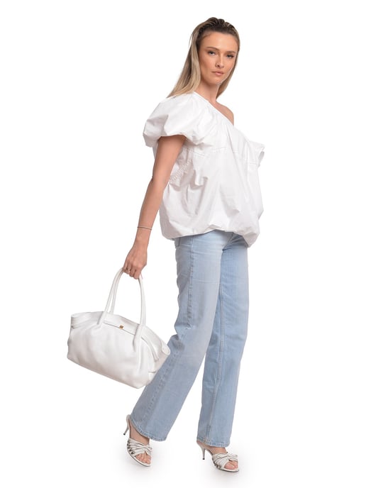 Isabella Rhea Wit Rundleer Tas - Image 5