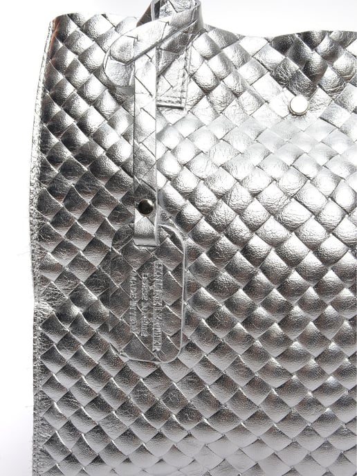 Anna Luchini Zilver Rundleer Tas - Image 3