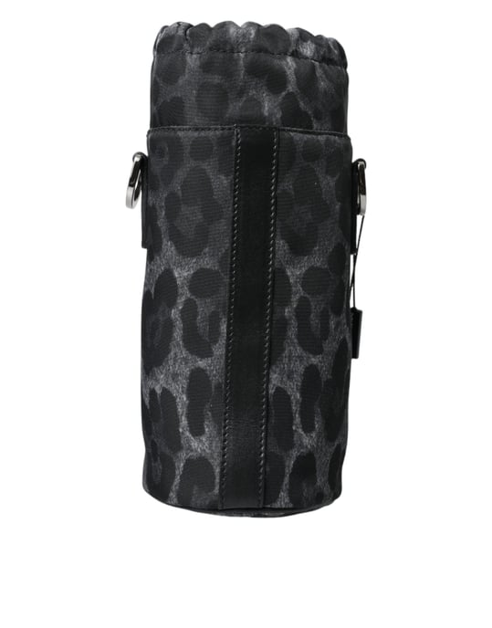 Dolce & Gabbana Zwarte Luipaard Ronde Slanke Tote Fles Kooi Tas - Image 2