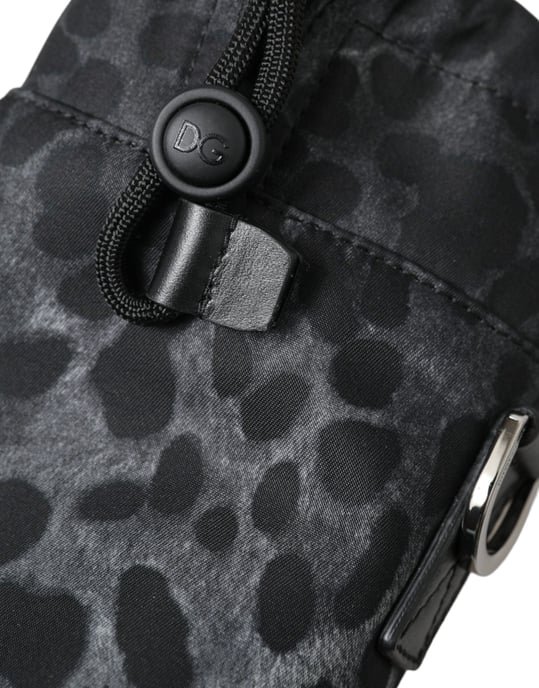 Dolce & Gabbana Zwarte Luipaard Ronde Slanke Tote Fles Kooi Tas - Image 5