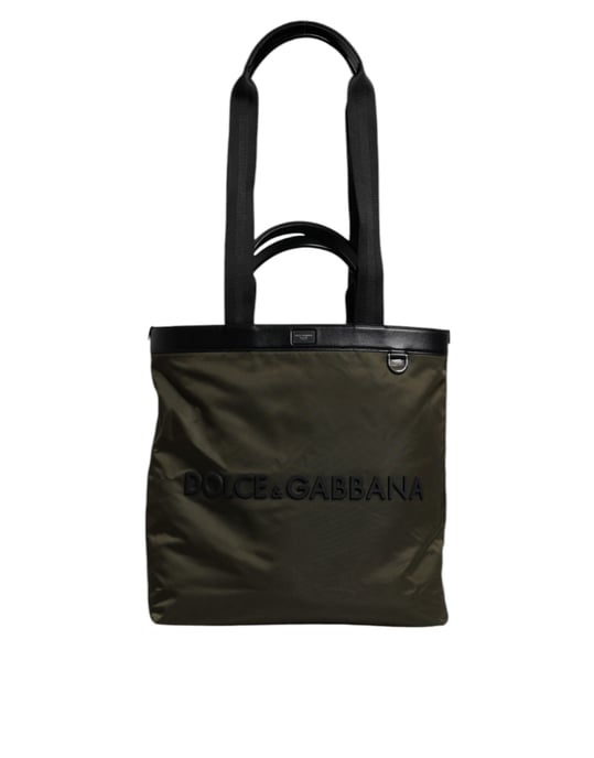Dolce & Gabbana Militair Groen Nylon Schouderband Tote Bag - Image 2