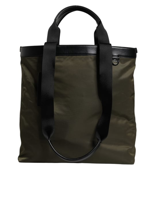 Dolce & Gabbana Militair Groen Nylon Schouderband Tote Bag - Image 5
