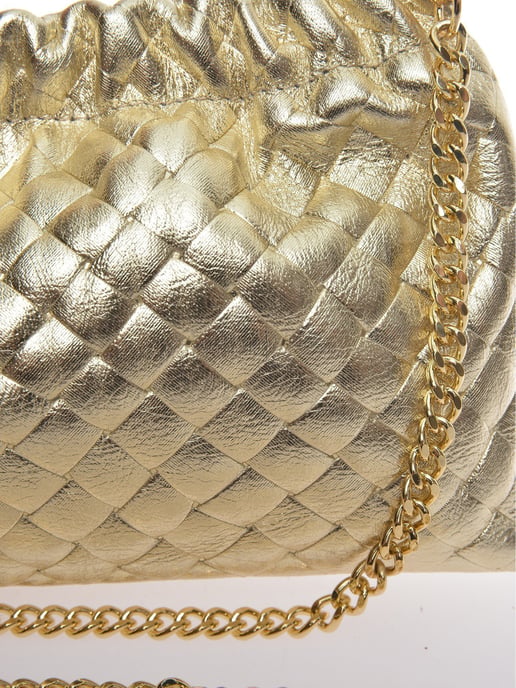 Anna Luchini Goud Rundleer Tas - Image 3