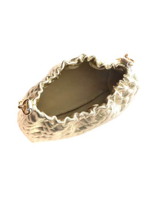 Anna Luchini Goud Rundleer Tas - Image 4