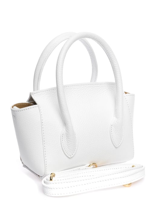 Anna Luchini Wit Rundleer Tas - Image 2