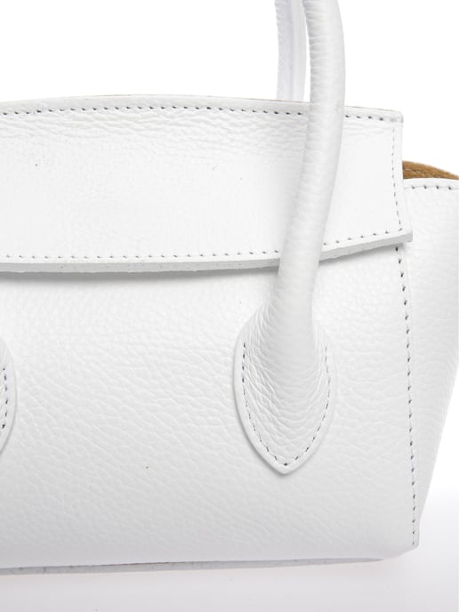 Anna Luchini Wit Rundleer Tas - Image 3