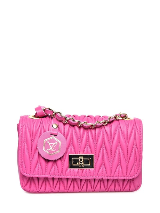 Luisa Vannini Fuchsia Leather Bag - Image 1