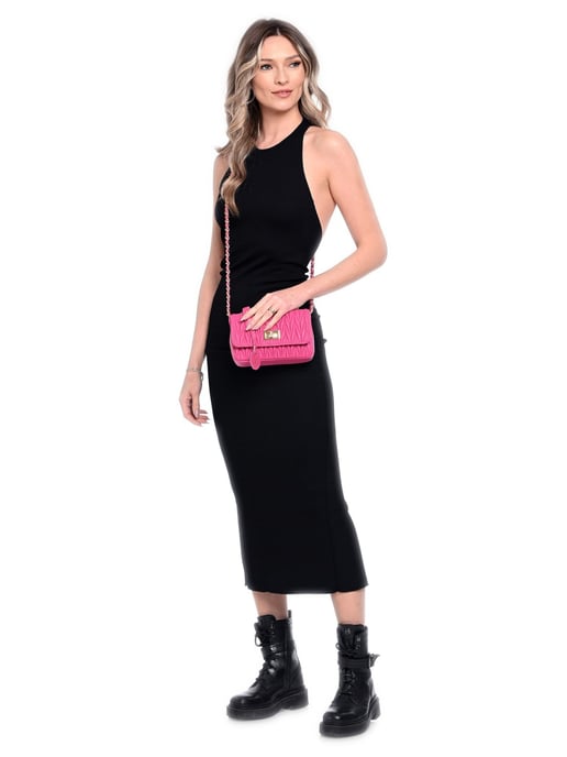 Luisa Vannini Fuchsia Leather Bag - Image 5