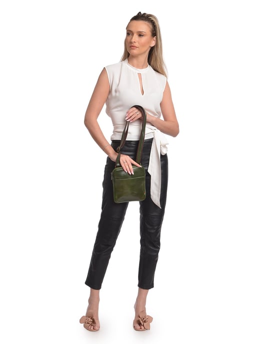 Anna Luchini Groen Rundleer Tas - Image 5
