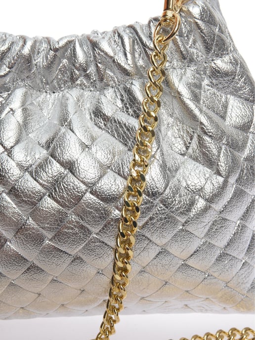 Anna Luchini Zilver Rundleer Tas - Image 3