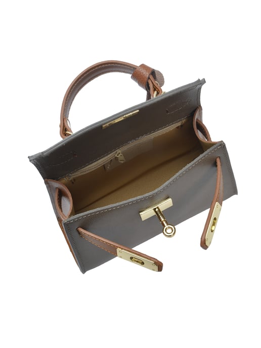 Isabella Rhea Tweekleurig Rundleer Tas - Image 4