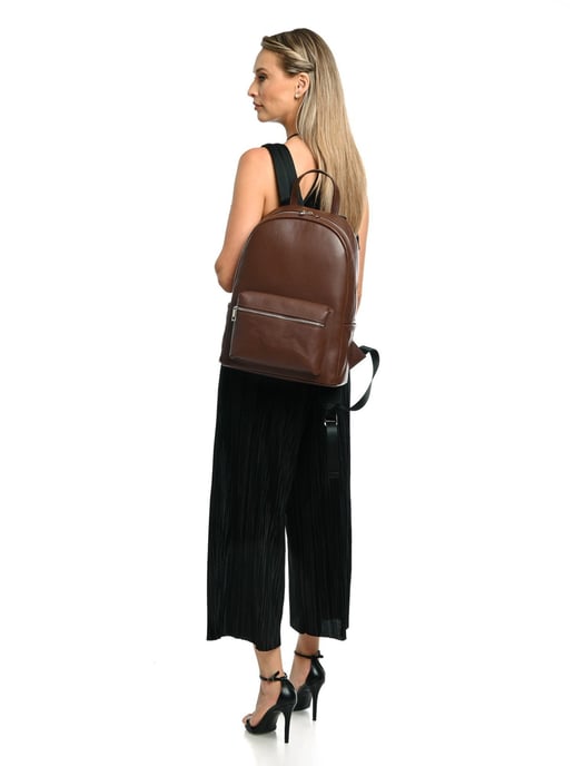Anna Luchini Chocolade Rundleer Tas - Image 5