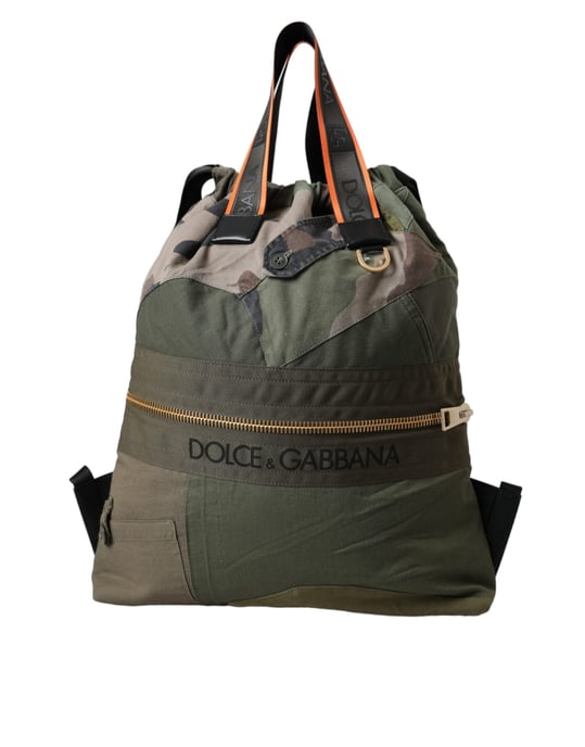 Dolce & Gabbana Militärgrön Patchwork Rygsäck - Image 1