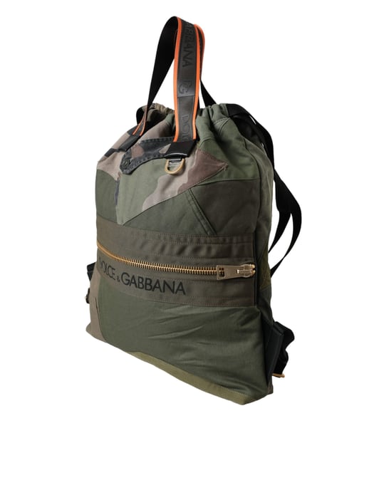 Dolce & Gabbana Militärgrön Patchwork Rygsäck - Image 3