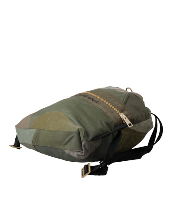 Dolce & Gabbana Militärgrön Patchwork Rygsäck - Image 6