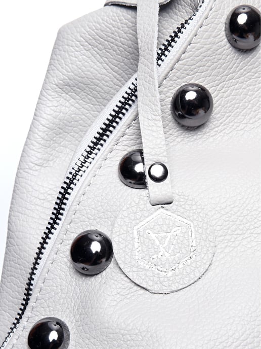 Luisa Vannini Grijs Rundleer Tas - Image 3