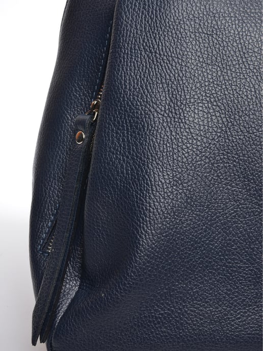 Anna Luchini Blauw Rundleer Tas - Image 3