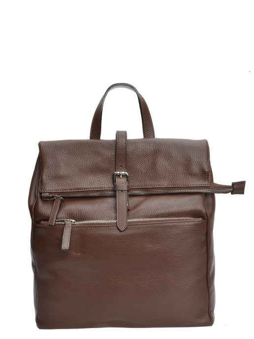 Anna Luchini Chocolade Rundleer Tas - Image 1