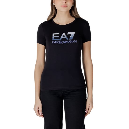 EA7 Emporio Armani Black Cotton T-Shirt - Image 1