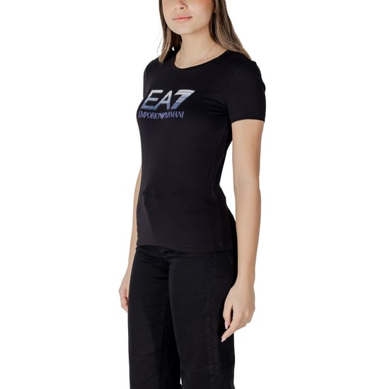 EA7 Emporio Armani Black Cotton T-Shirt - Image 3