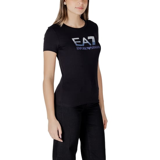 EA7 Emporio Armani Black Cotton T-Shirt - Image 4
