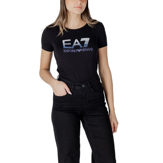EA7 Emporio Armani Black Cotton T-Shirt - Image 5
