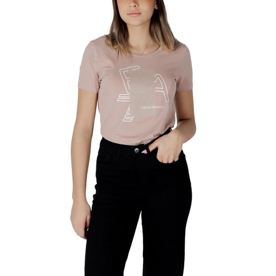 EA7 Emporio Armani Roze Katoenen T-Shirt - Image 5