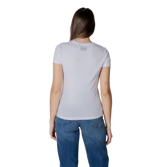 EA7 Emporio Armani Vit T-shirt i Bomull - Image 2