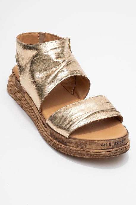 Lunas Leer Side-Zip Plat Hak Sandaal - Image 3