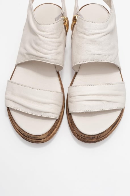 Lunas Leer Side-Zip Plat Hak Sandaal - Image 2
