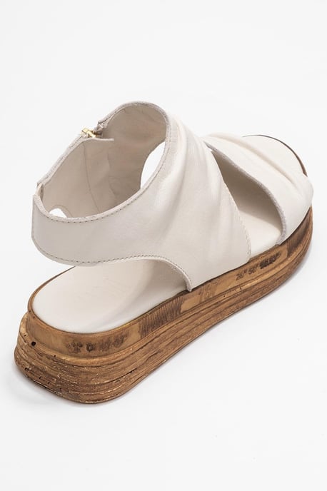 Lunas Leer Side-Zip Plat Hak Sandaal - Image 5