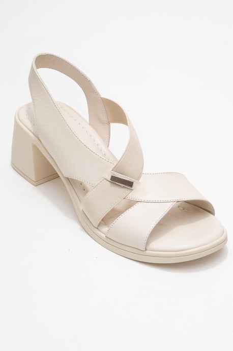 Crina Elasticated Leer Stevig Hak Sandaal - Image 3