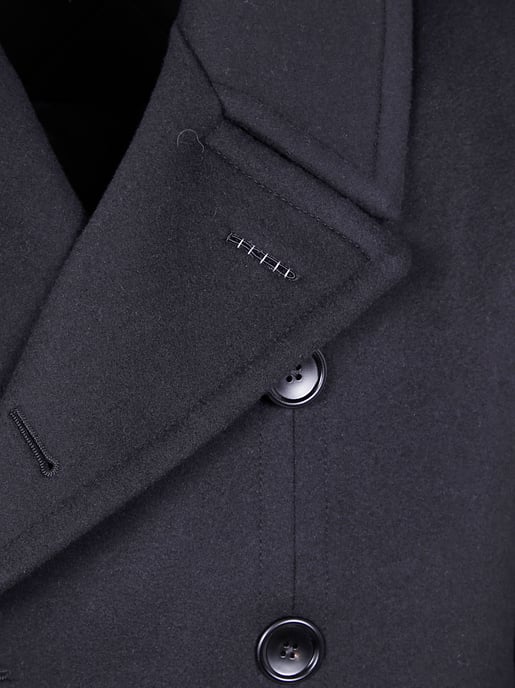 Ren Cashmere Lyx Melton Dubbelknäppt Officer Kappa - Image 3