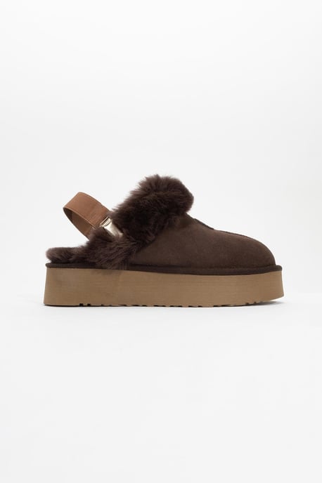 Olessa leren pantoffel met bont - Image 4