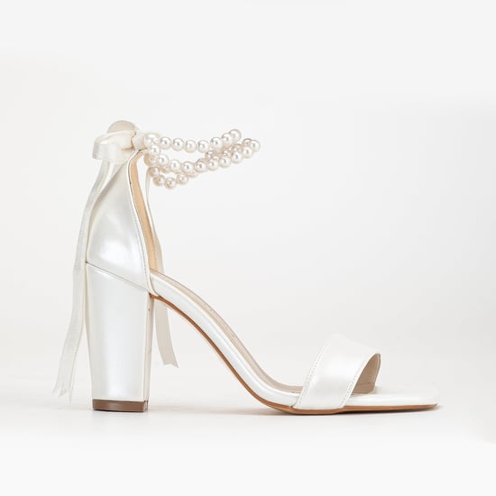 Melissa Block Heels Sandals with Pearls - Image 1
