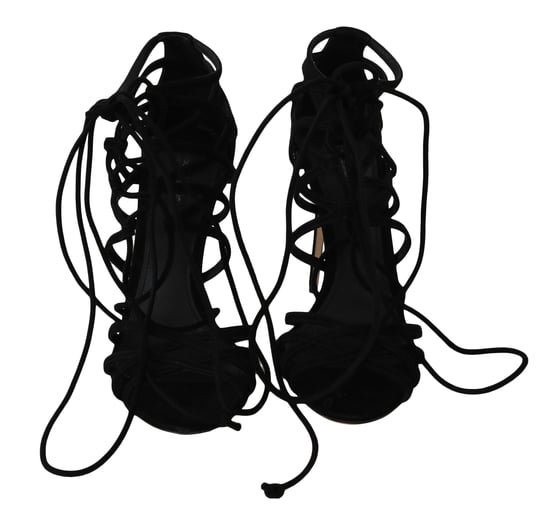 Dolce & Gabbana Zwarte Suède Strap Stiletto Sandalen - Image 2