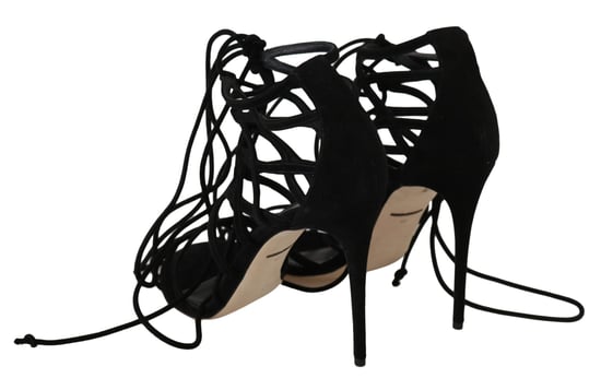 Dolce & Gabbana Zwarte Suède Strap Stiletto Sandalen - Image 4