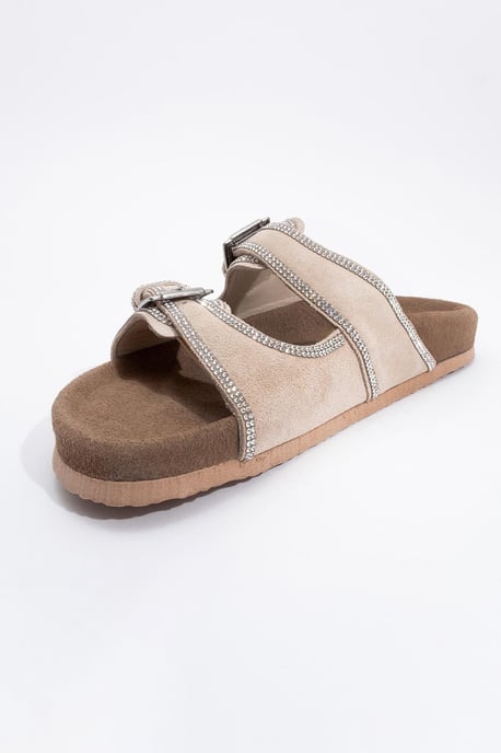 Allen Rhinestone Läder Slide Sandal (Women) - Image 3